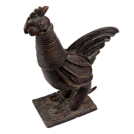 Handmade Black Brass Cock Statue