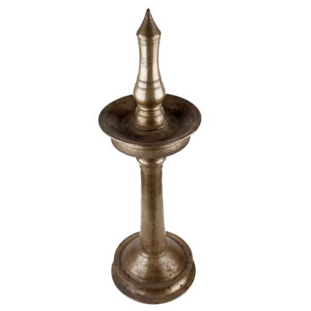 Handmade Antique Brass Kuthu Vilakku Oil Lamp With Stand