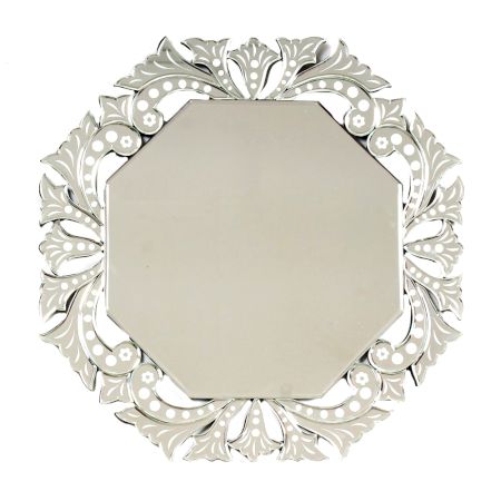 Handmade Silver Venetian Decorative Mirrors In Octagon Shape