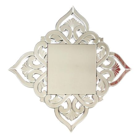 Handmade Silver Glass Square Venetian Mirror