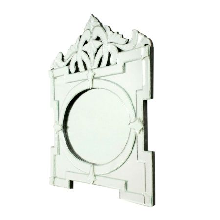 Handmade Silver Glass Rectangular Venetian Design Mirror