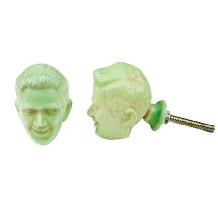 Lime Man Face Knob