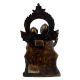 Handmade Oxidized Brass Sitting Lord Vishnu Laxmi Statue