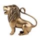 Handmade Antique Golden Brass Sitting Lion Statue