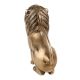 Handmade Antique Golden Brass Sitting Lion Statue