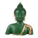 Handmade Antique Green Brass Lord Buddha Bust Statue