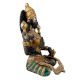 Handmade Black Brass Goddess Laxmi Statue With Gold Detailing