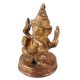 Handmade Golden Brass Lord Ganesha Blessing Religious Statue