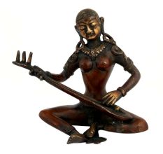 Antique Artifact Lady Playing Veena