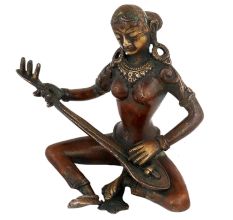 Antique Artifact Lady Playing Veena