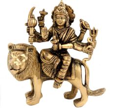 Goddess Durga Finely-sculpted In Metal