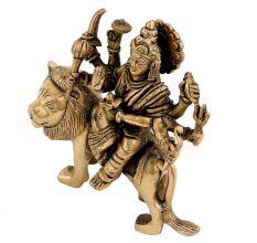Goddess Durga Finely-sculpted In Metal