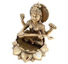 Metallic Idol Goddess Saraswati