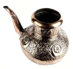 Floral Design Copper Water Pot With Stout