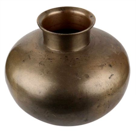 Handmade Antique Brass Water Pot Bulb shape With Slim Stem