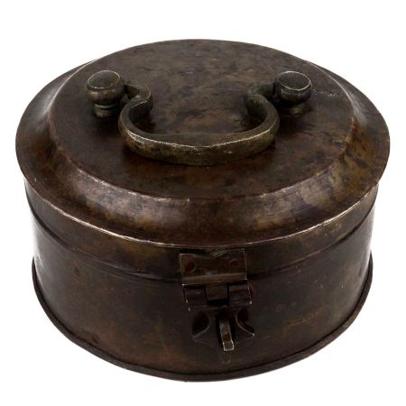 Handmade Brown Brass Multi Purpose Box With Lid
