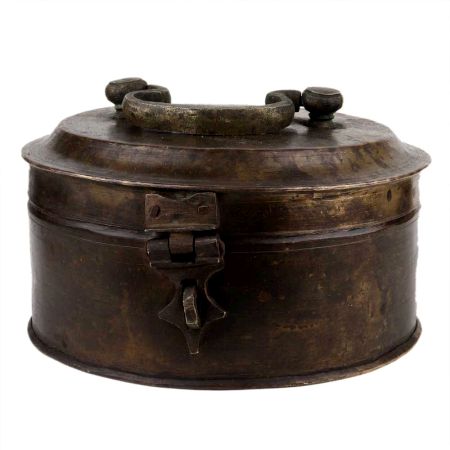 Handmade Brown Brass Multi Purpose Box With Lid