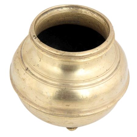 Handmade Golden Brass South Indian Pot