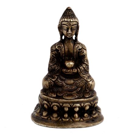 Handmade Black Brown Brown Meditating Buddha Statue