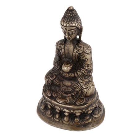 Handmade Black Brown Brown Meditating Buddha Statue