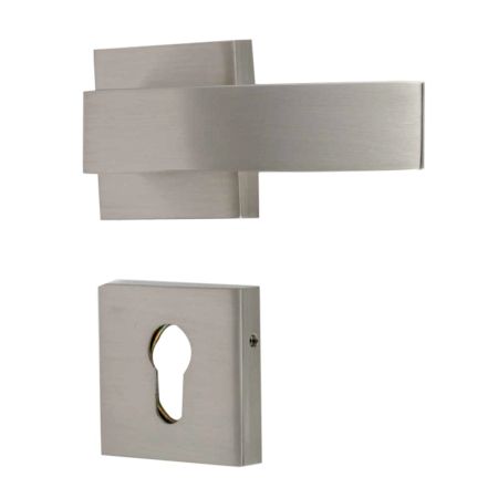 Handmade Silver Finish Brass Mortise Door Lock Handle Set