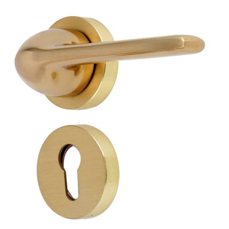 Handmade Satin brass Contemporary Modern Door Handle set