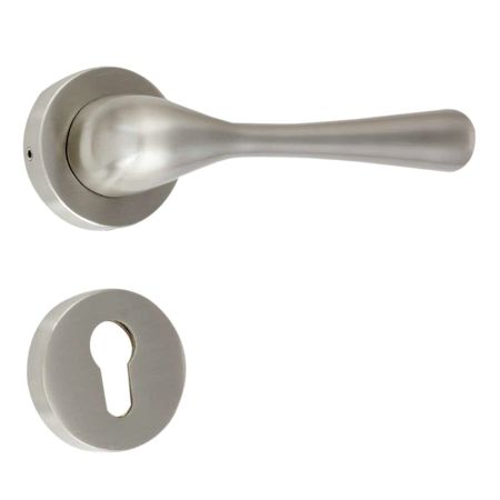 Handmade Silver Satin Finish Basic Mortise Door Lock Handle Set