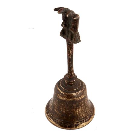 Handmade Multicolored Brass Bell Ghanti Laxmi Ganesha Handle