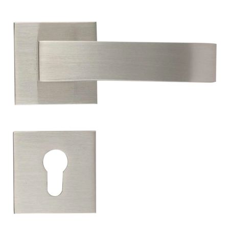Handmade Silver Finish Brass Mortise Door Lock Handle Set