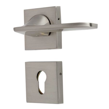 Handmade Nickel Silver Finish Brass Mortise Door Lock Handle Set