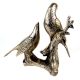 Handmade Silver Brass Bird Couple Statue For Home Decoration