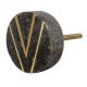 Round Grey Stone Gold V Shape Cabinet Knobs