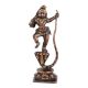 Handmade Black Patina Brass Dancing Krishna On Kaliya Nag Statue