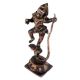 Handmade Black Patina Brass Dancing Krishna On Kaliya Nag Statue