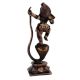 Handmade Black Patina Brass Dancing Krishna On Kaliya Nag Statue