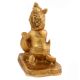 Handmade Golden Brass Krishna Makhan Chor Statue