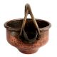 Handmade Copper Color Brass Metal Bowl with Handle and Pouring Spout