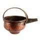 Handmade Copper Color Brass Metal Bowl with Handle and Pouring Spout