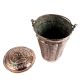 Handmade Brown Copper Floral Design Engraved Bucket And Lid