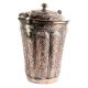 Handmade Brown Copper Floral Design Engraved Bucket And Lid