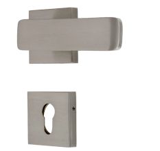 Handmade Nickel Brushed Contemporary Design Square�Mortise Door Lock Handle Set