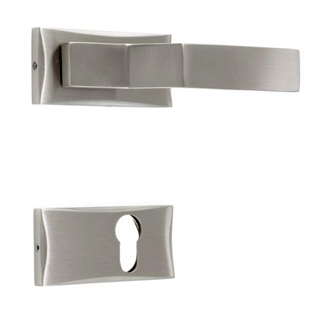 Handmade Silver Polish Brass Mortise Door Lock Handle Set