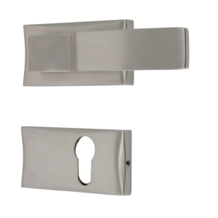 Handmade Silver Polish Brass Mortise Door Lock Handle Set