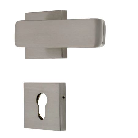 Handmade Nickel Brushed Contemporary Design Square Mortise Door Lock Handle Set