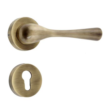 Handmade Antique Brass Round Mortise Door Lock Handle