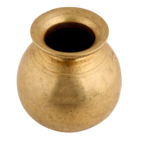 Handmade Golden Brass Matka Pot