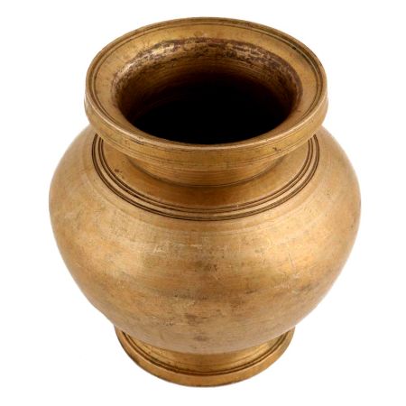 Handmade Rust Finish Brass Spherical Water Pot