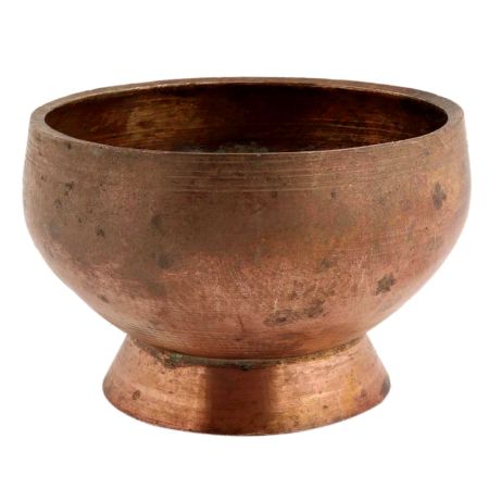 Handmade Brown Brass Bowl With An Elevated Round Base