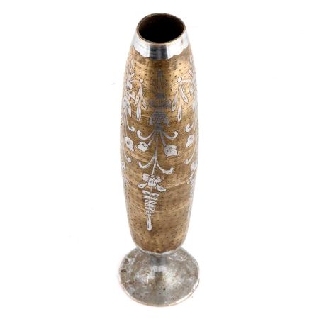 Handmade Silver Pated Brass Flower Vase Home Decor