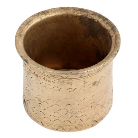 Vintage Holy Water Pot Carved Panch Patra